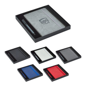 920-K Beyaz Hediyelik Set - 13X21 Not Defteri Metal Rubber Gövde Roller Kalem