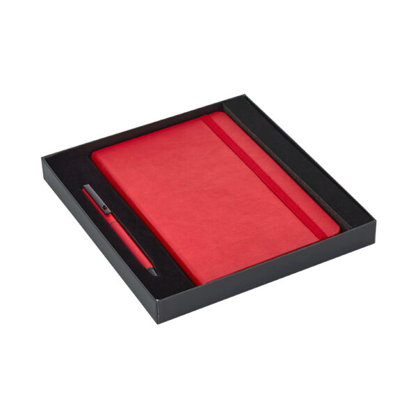 920-K Kırmızı Hediyelik Set - 13X21 Not Defteri Metal Rubber Gövde Roller Kalem
