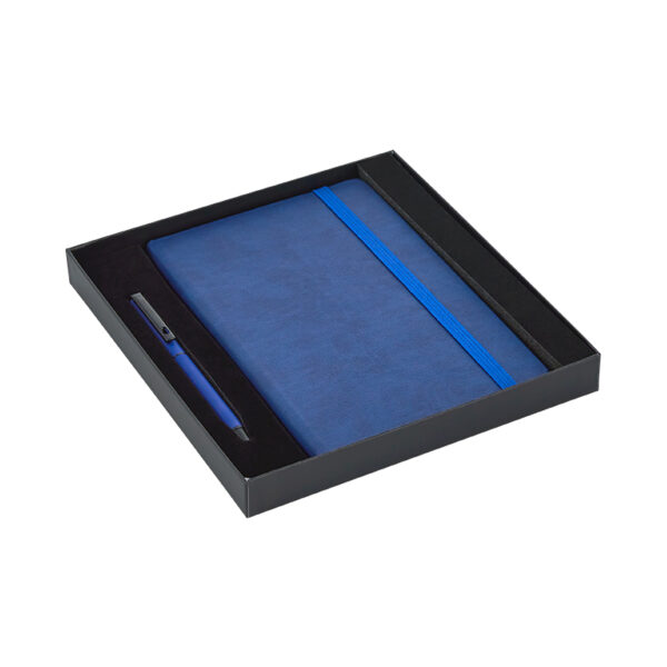 920-K Lacivert Hediyelik Set - 13X21 Not Defteri Metal Rubber Gövde Roller Kalem